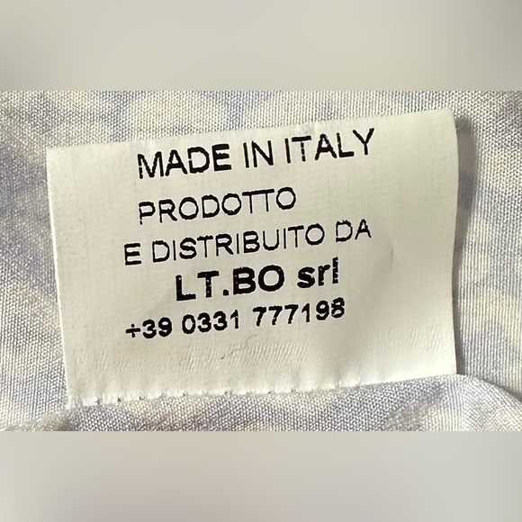 Whyci Milano Womens Printed Elastic Waist Slim Trouser Pants Blue White Sz IT 40 - Picture 2 of 7